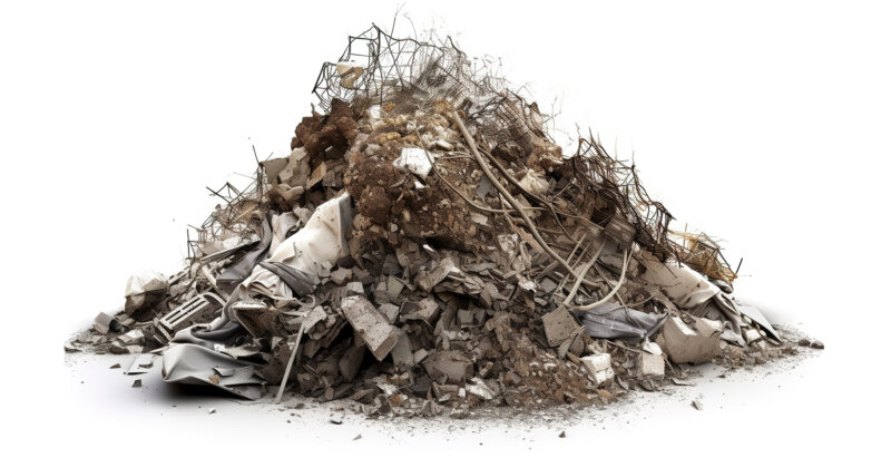 Pile of landfill reclamation debris