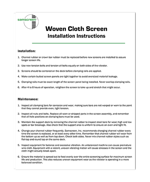 Woven Wire Installation Instructions